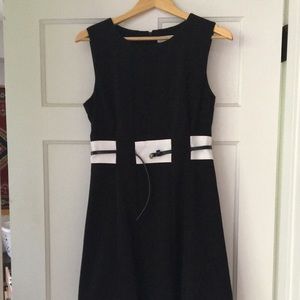 Calvin Klein color block belted dress